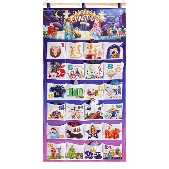 HOWAF Nativity Advent Calendar, Fabric Christmas Advent Calendar - Picture 1 of 5